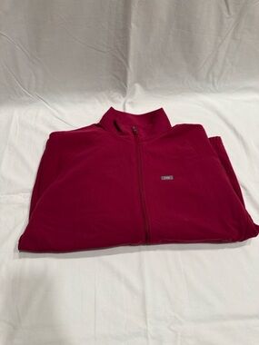 Figs Men's Maroon Cobaki Full-Zip Scrub Jacket